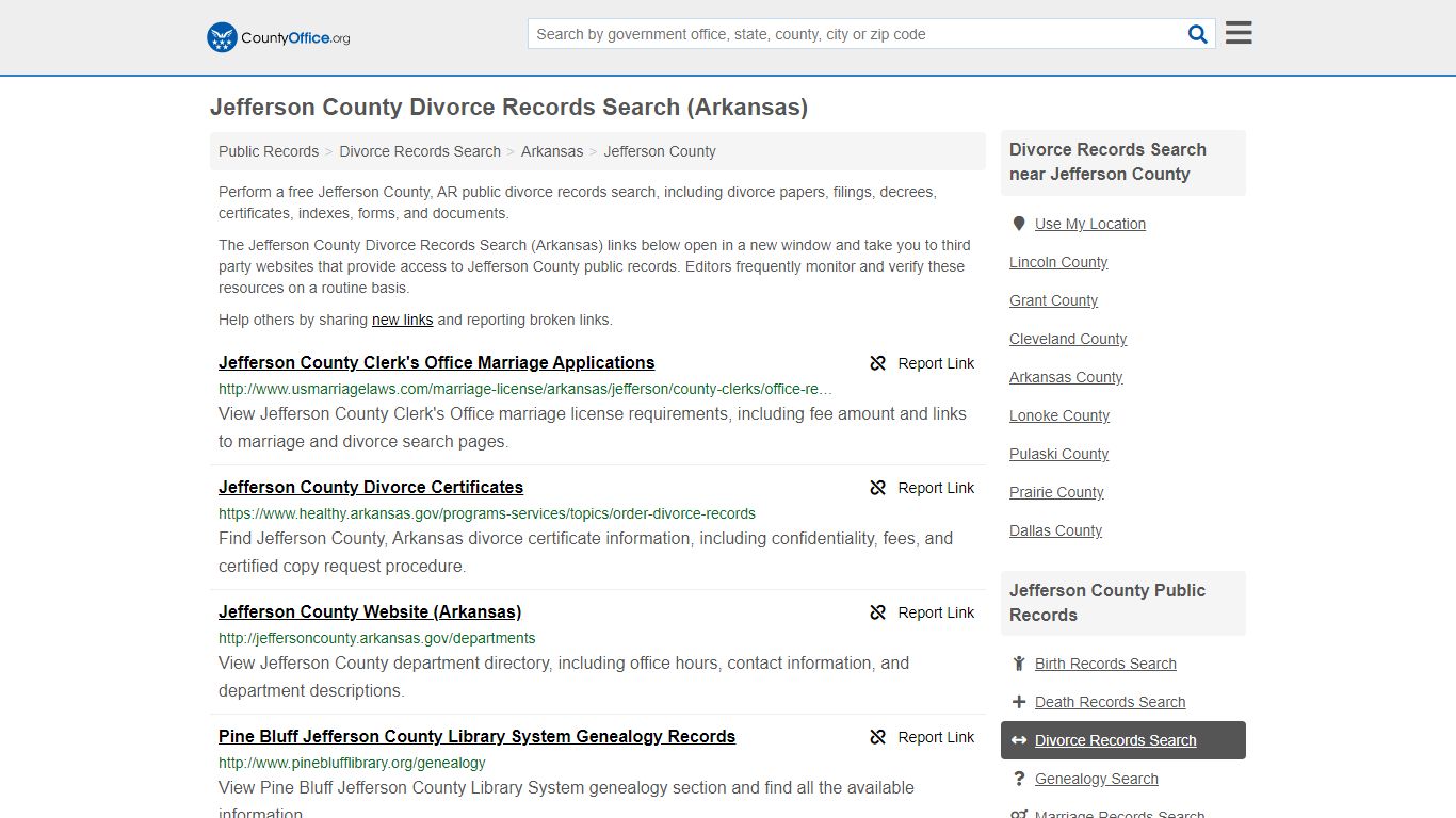 Divorce Records Search - Jefferson County, AR (Divorce ...