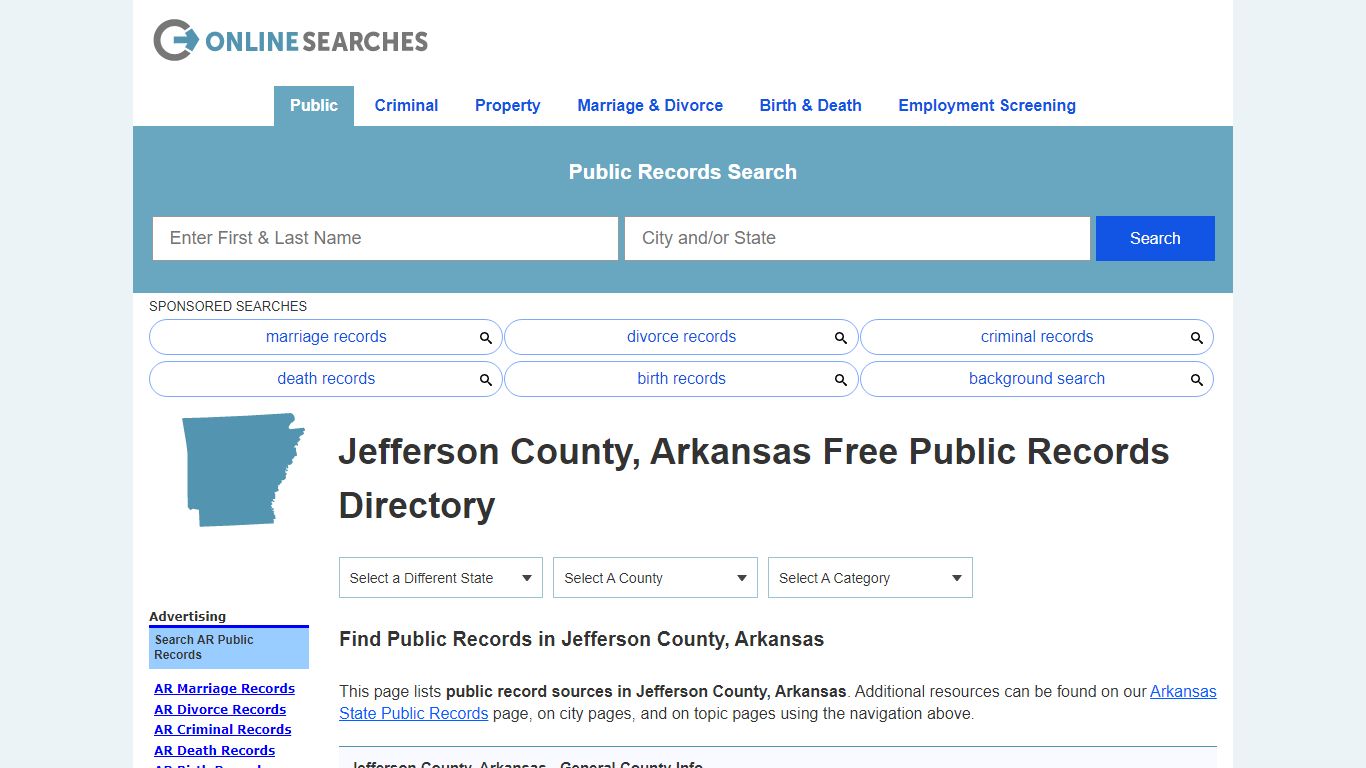 Jefferson County, Arkansas Public Records Directory